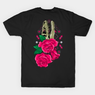 rose dinosaur skull T-Shirt